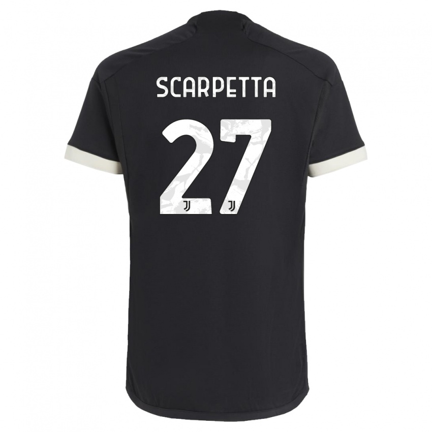 Heren Jacopo Scarpetta #27 Zwart Thuisshirt Derde Tenue 2023/24 T-Shirt