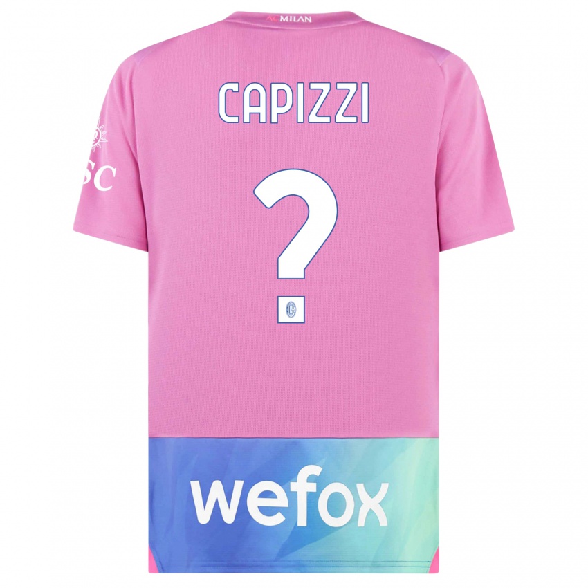 Heren Edoardo Capizzi #0 Roze Paars Thuisshirt Derde Tenue 2023/24 T-Shirt