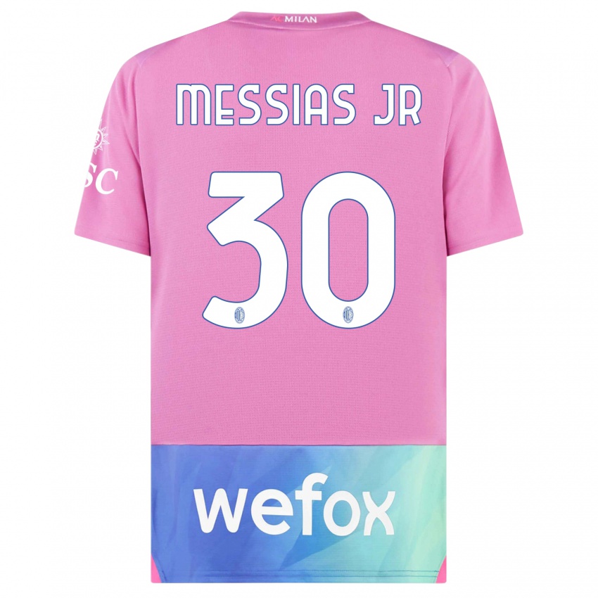 Heren Junior Messias #30 Roze Paars Thuisshirt Derde Tenue 2023/24 T-Shirt