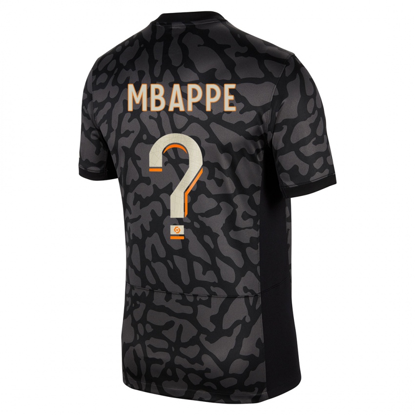 Heren Ethan Mbappe #0 Zwart Thuisshirt Derde Tenue 2023/24 T-Shirt