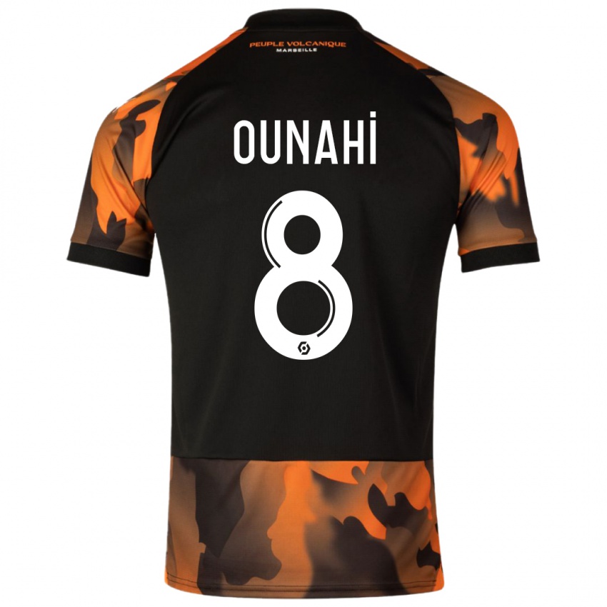 Heren Azzedine Ounahi #8 Zwart Oranje Thuisshirt Derde Tenue 2023/24 T-Shirt