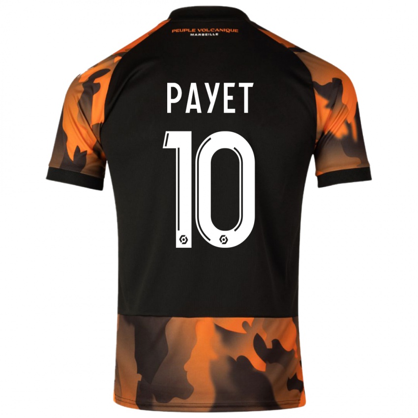 Heren Dimitri Payet #10 Zwart Oranje Thuisshirt Derde Tenue 2023/24 T-Shirt