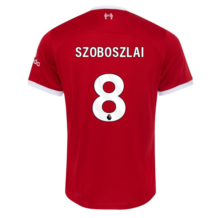 Dames Dominik Szoboszlai #8 Rood Thuisshirt Thuistenue 2023/24 T-Shirt