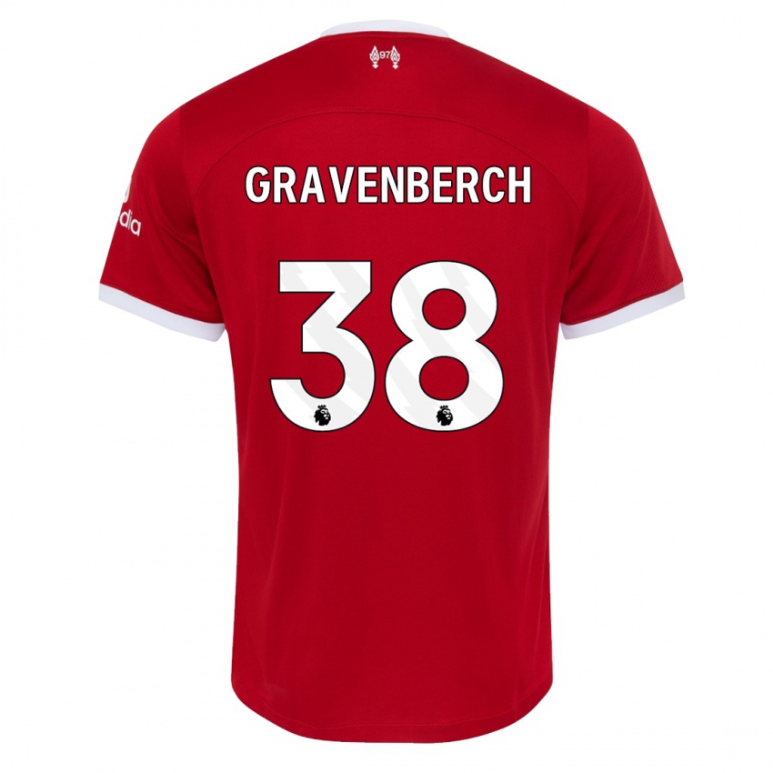 Dames Ryan Gravenberch #38 Rood Thuisshirt Thuistenue 2023/24 T-Shirt