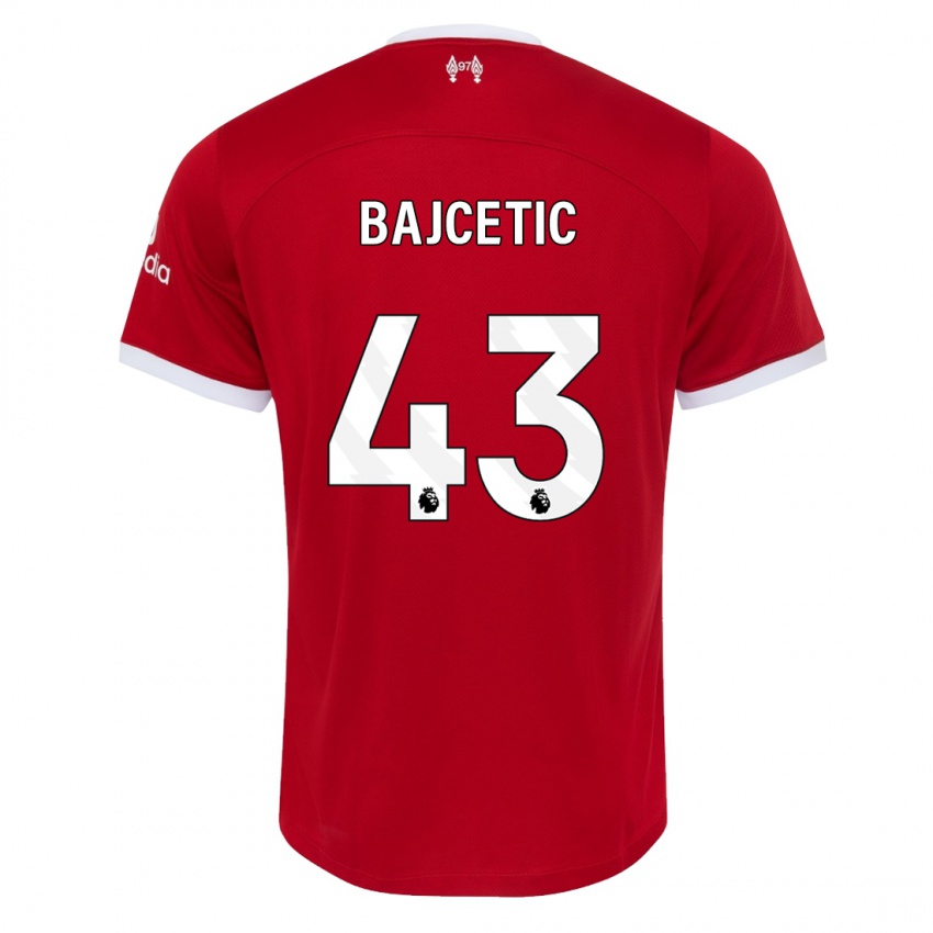 Dames Stefan Bajcetic #43 Rood Thuisshirt Thuistenue 2023/24 T-Shirt