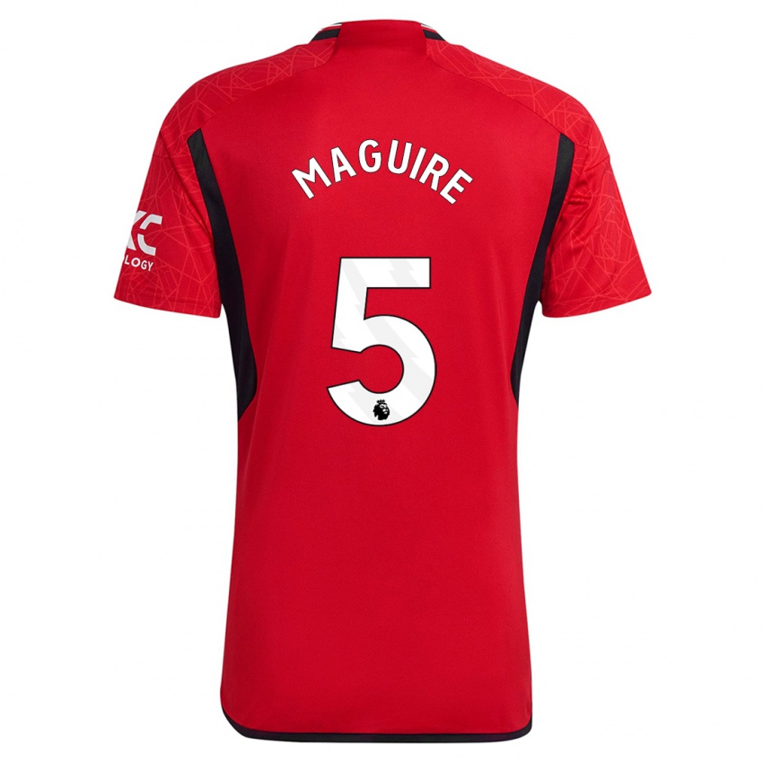 Dames Harry Maguire #5 Rood Thuisshirt Thuistenue 2023/24 T-Shirt