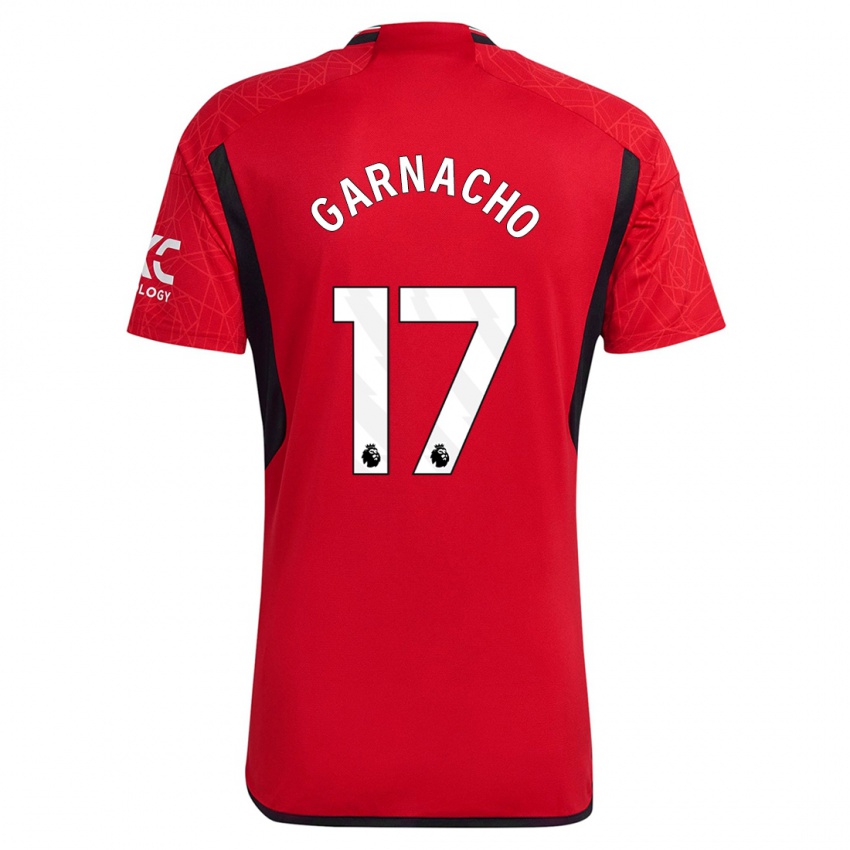 Dames Alejandro Garnacho #17 Rood Thuisshirt Thuistenue 2023/24 T-Shirt