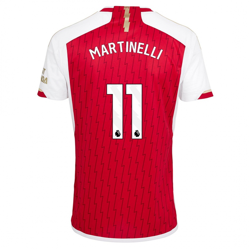 Dames Gabriel Martinelli #11 Rood Thuisshirt Thuistenue 2023/24 T-Shirt