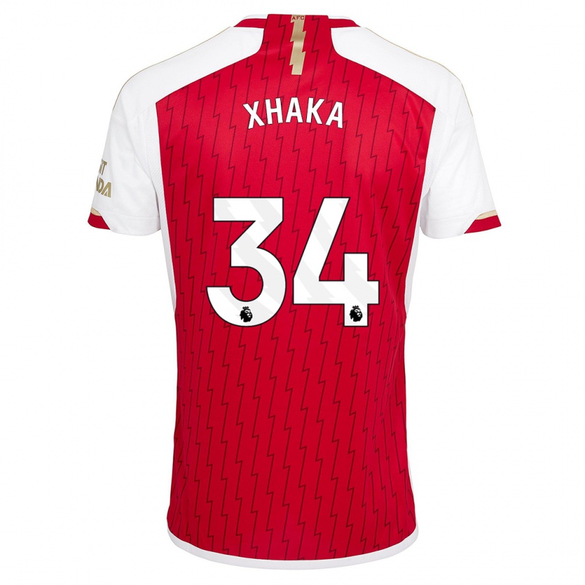 Dames Granit Xhaka #34 Rood Thuisshirt Thuistenue 2023/24 T-Shirt