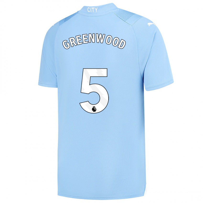 Dames Alex Greenwood #5 Lichtblauw Thuisshirt Thuistenue 2023/24 T-Shirt