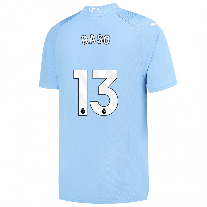 Dames Hayley Raso #13 Lichtblauw Thuisshirt Thuistenue 2023/24 T-Shirt