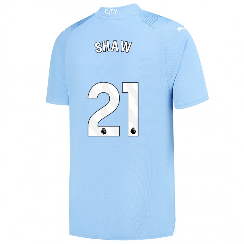 Dames Khadija Shaw #21 Lichtblauw Thuisshirt Thuistenue 2023/24 T-Shirt