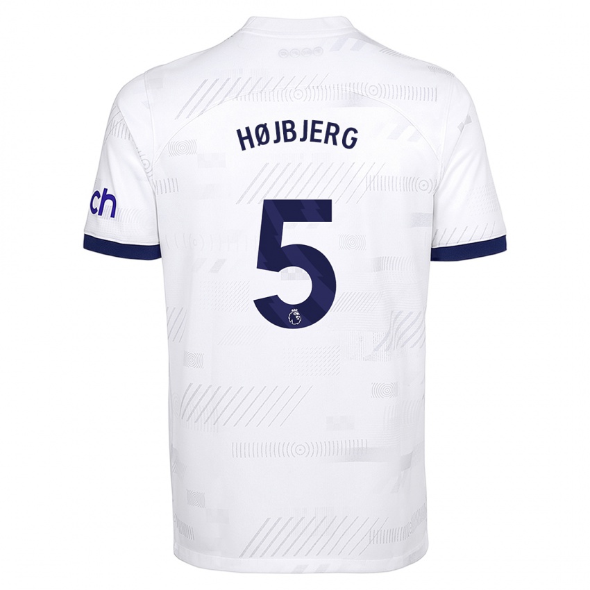 Dames Pierre Emile Hojbjerg #5 Wit Thuisshirt Thuistenue 2023/24 T-Shirt