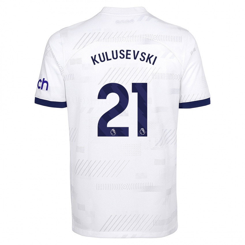 Dames Dejan Kulusevski #21 Wit Thuisshirt Thuistenue 2023/24 T-Shirt
