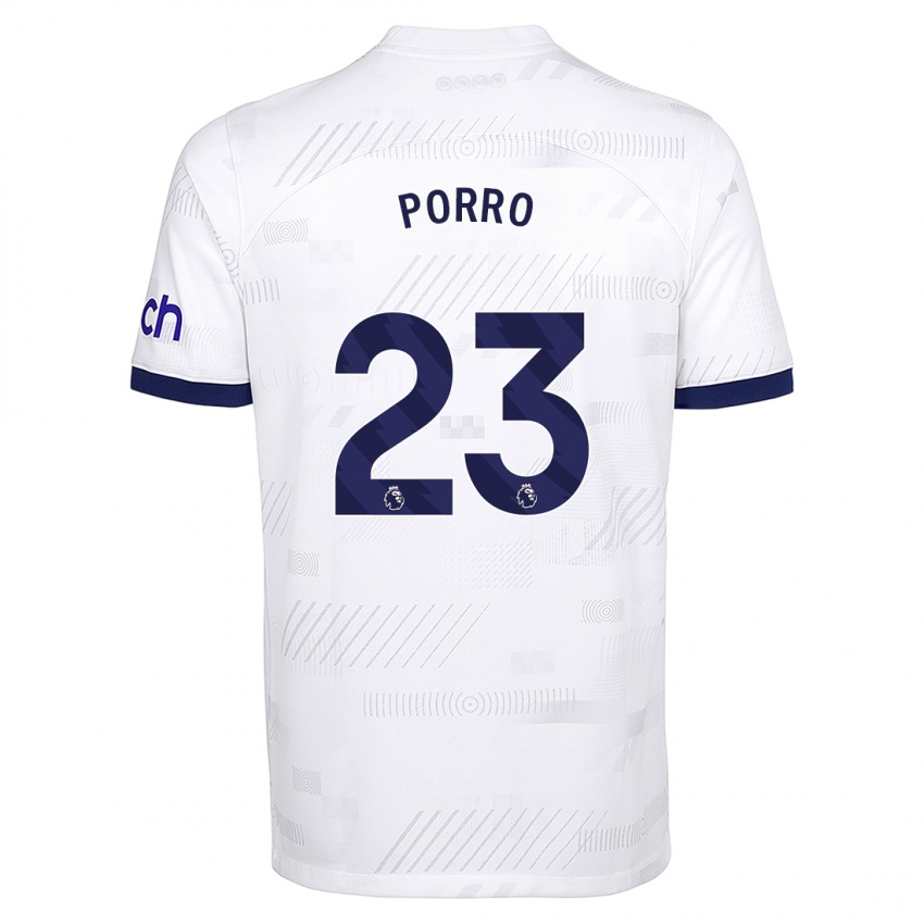 Dames Pedro Porro #23 Wit Thuisshirt Thuistenue 2023/24 T-Shirt