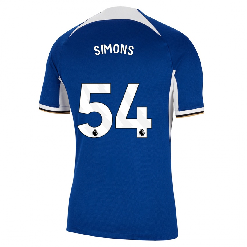Dames Xavier Simons #54 Blauw Thuisshirt Thuistenue 2023/24 T-Shirt