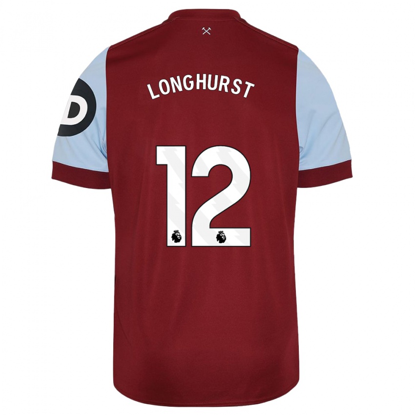 Dames Kate Longhurst #12 Kastanjebruin Thuisshirt Thuistenue 2023/24 T-Shirt