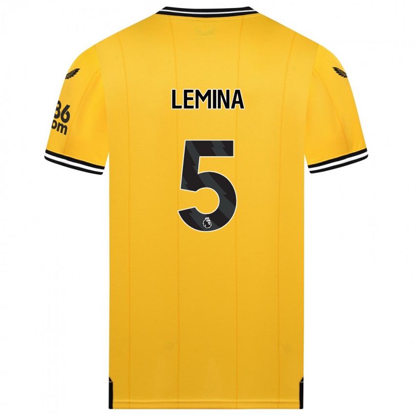 Dames Mario Lemina #5 Geel Thuisshirt Thuistenue 2023/24 T-Shirt