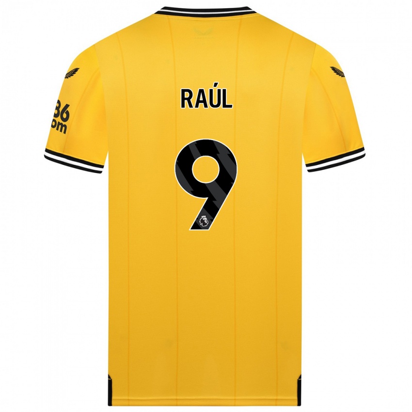 Dames Raul Jimenez #9 Geel Thuisshirt Thuistenue 2023/24 T-Shirt