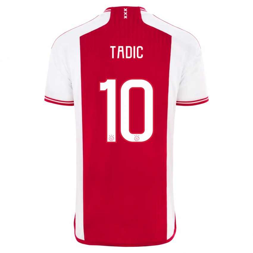 Dames Dusan Tadic #10 Rood Wit Thuisshirt Thuistenue 2023/24 T-Shirt