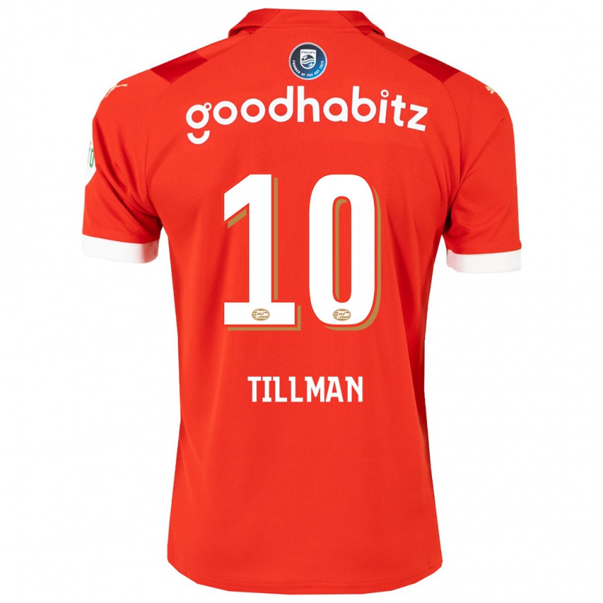 Dames Malik Tillman #10 Rood Thuisshirt Thuistenue 2023/24 T-Shirt