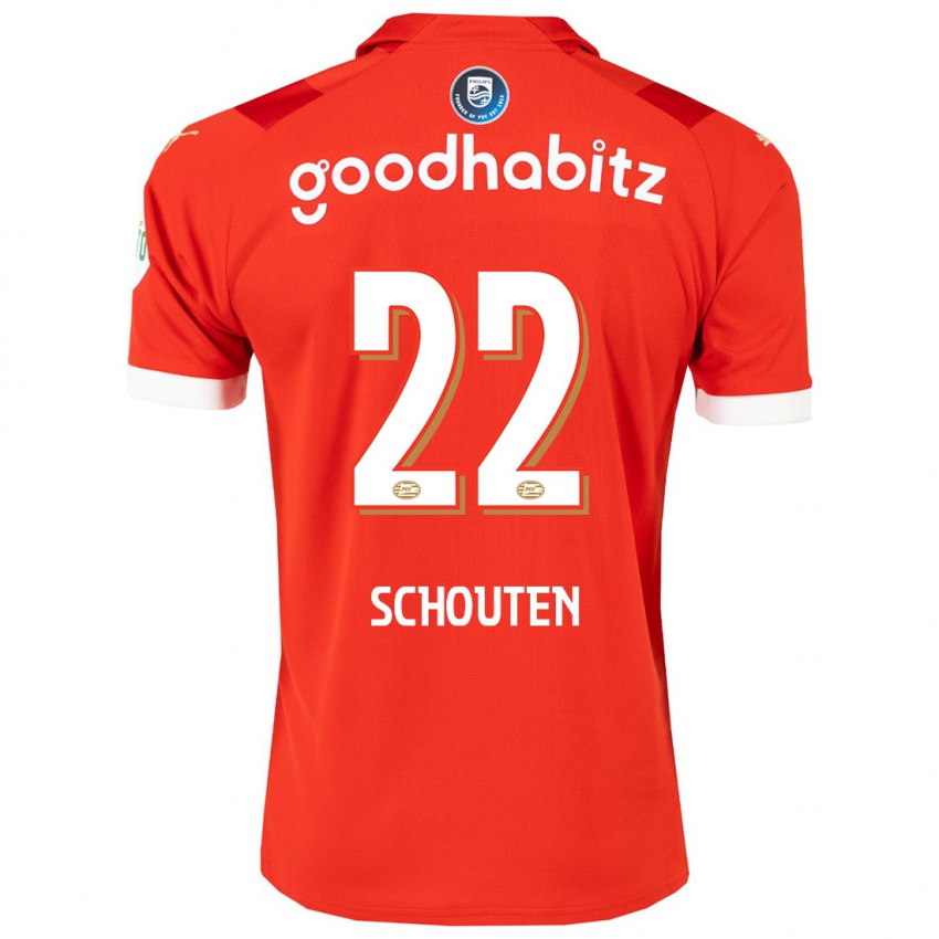 Dames Jerdy Schouten #22 Rood Thuisshirt Thuistenue 2023/24 T-Shirt