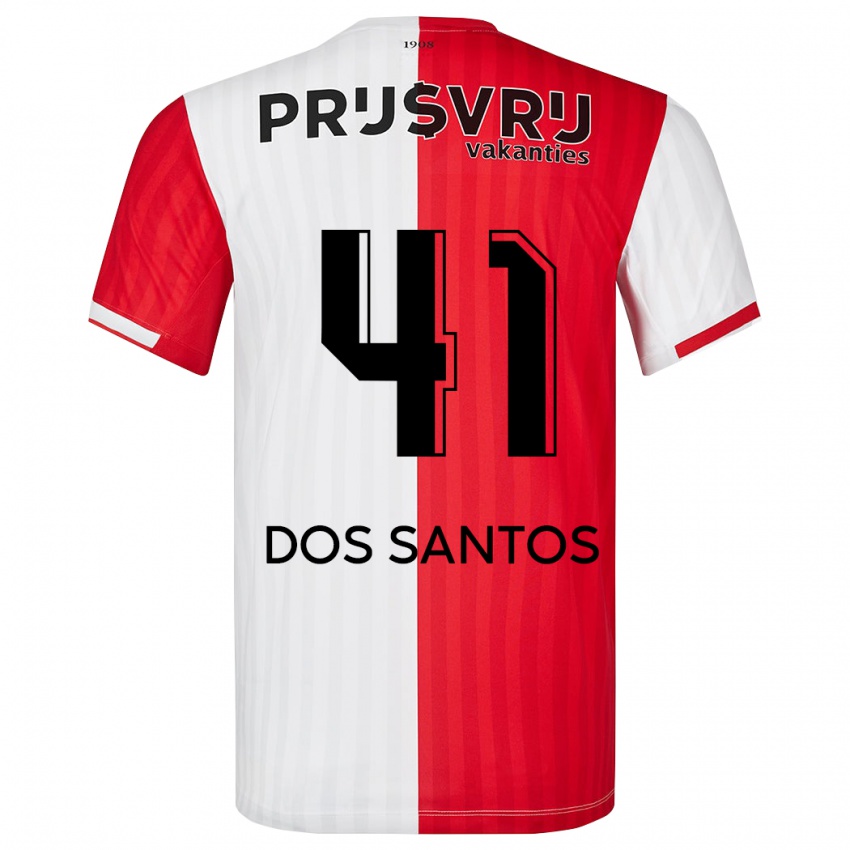 Dames Giuliany Ben-David Dos Santos #41 Rood Wit Thuisshirt Thuistenue 2023/24 T-Shirt