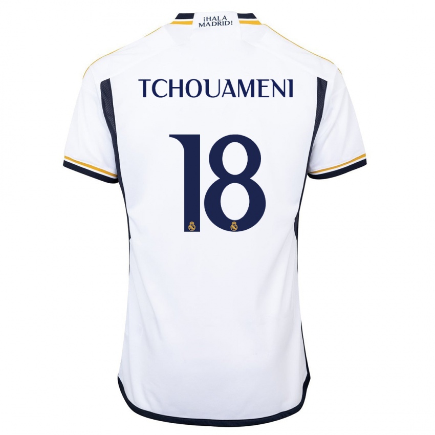 Dames Aurelien Tchouameni #18 Wit Thuisshirt Thuistenue 2023/24 T-Shirt
