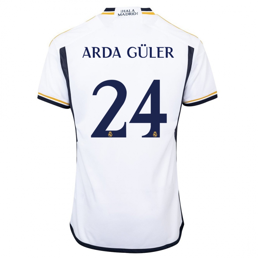 Dames Arda Güler #24 Wit Thuisshirt Thuistenue 2023/24 T-Shirt