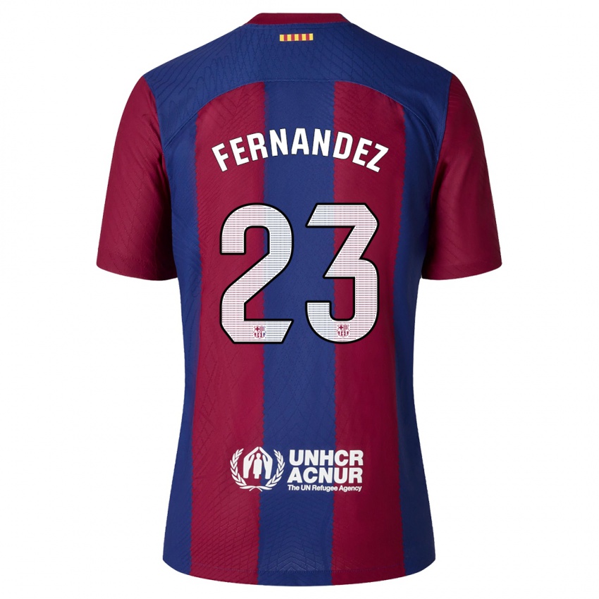 Dames Pelayo Fernandez #23 Rood Blauw Thuisshirt Thuistenue 2023/24 T-Shirt