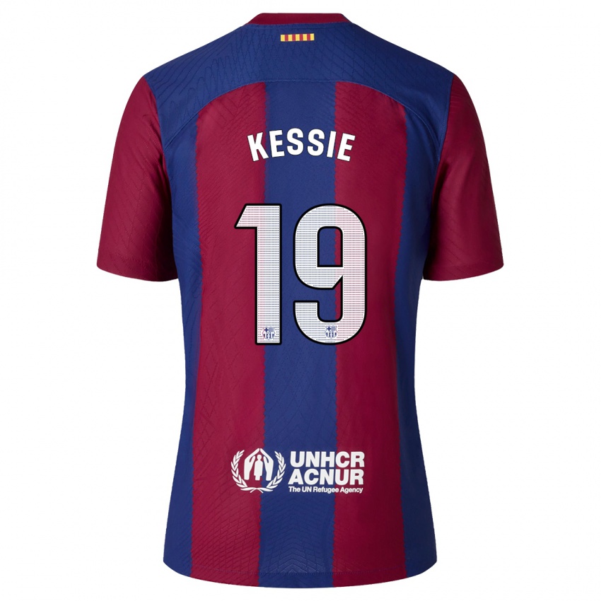 Dames Franck Kessie #19 Rood Blauw Thuisshirt Thuistenue 2023/24 T-Shirt