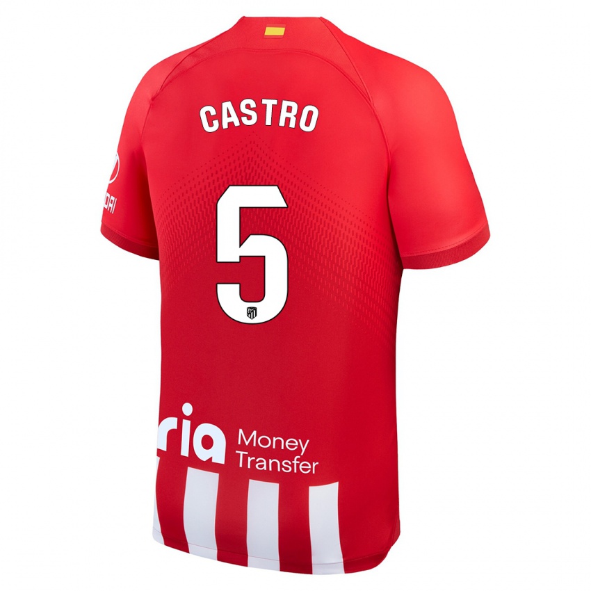 Dames Oscar Castro #5 Rood Wit Thuisshirt Thuistenue 2023/24 T-Shirt