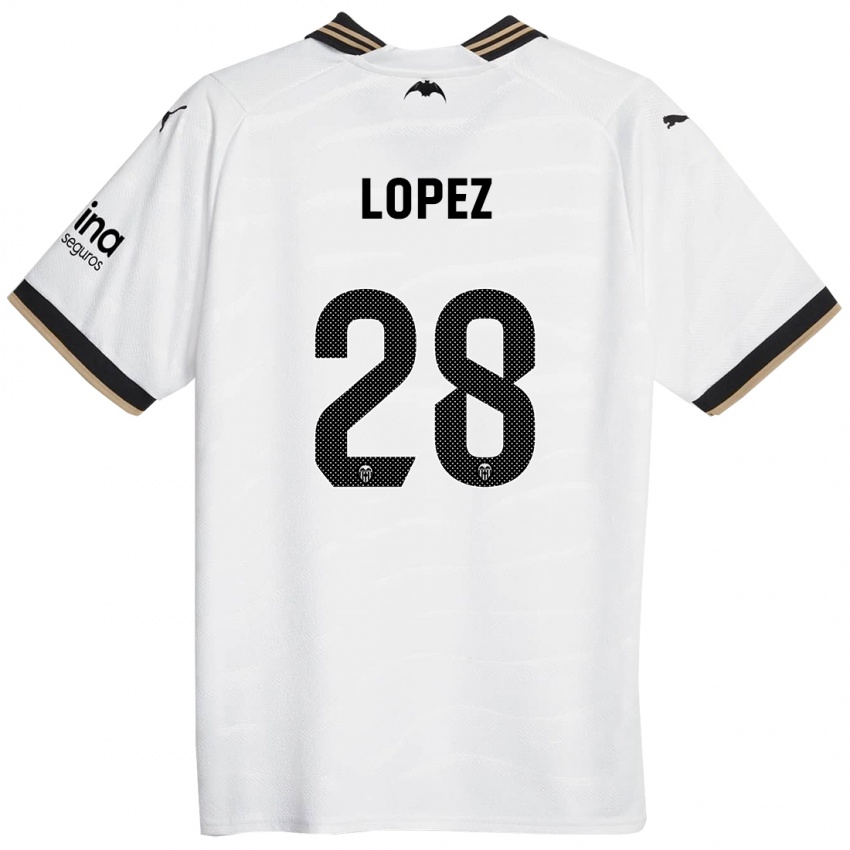 Dames Saray Lopez #28 Wit Thuisshirt Thuistenue 2023/24 T-Shirt