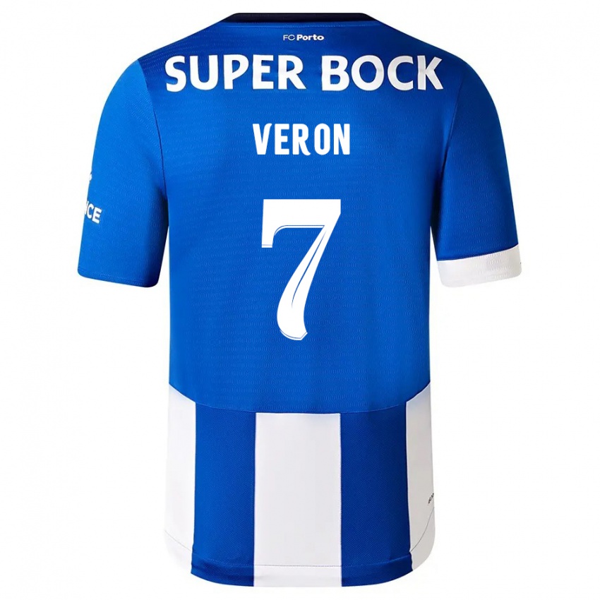 Dames Gabriel Veron #7 Blauw Wit Thuisshirt Thuistenue 2023/24 T-Shirt