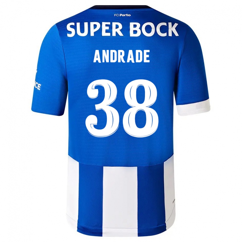 Dames Fernando Andrade #38 Blauw Wit Thuisshirt Thuistenue 2023/24 T-Shirt