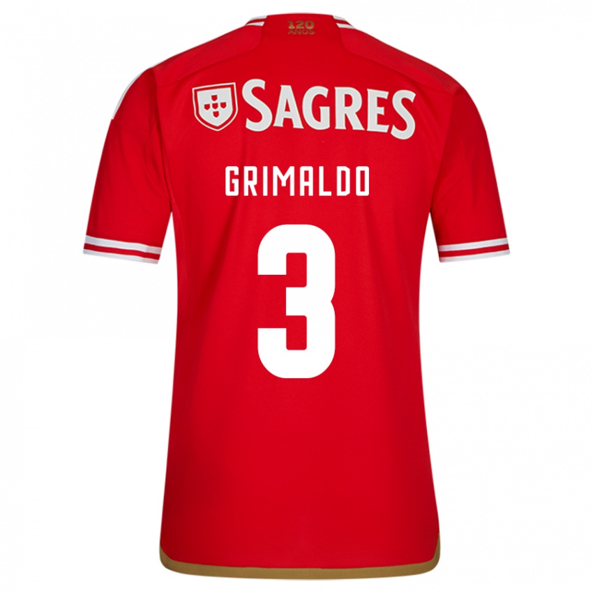 Dames Alejandro Grimaldo #3 Rood Thuisshirt Thuistenue 2023/24 T-Shirt