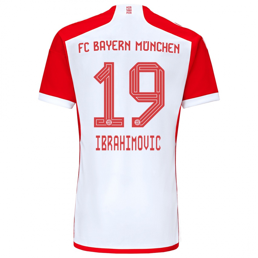 Dames Arijon Ibrahimovic #19 Rood Wit Thuisshirt Thuistenue 2023/24 T-Shirt