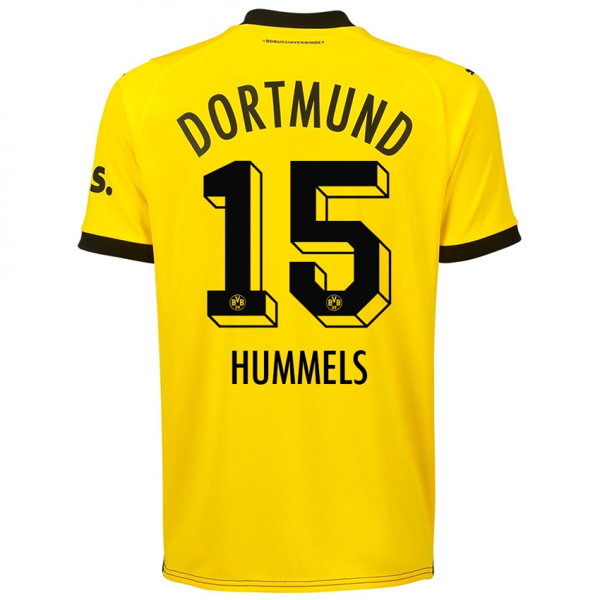 Dames Mats Hummels #15 Geel Thuisshirt Thuistenue 2023/24 T-Shirt