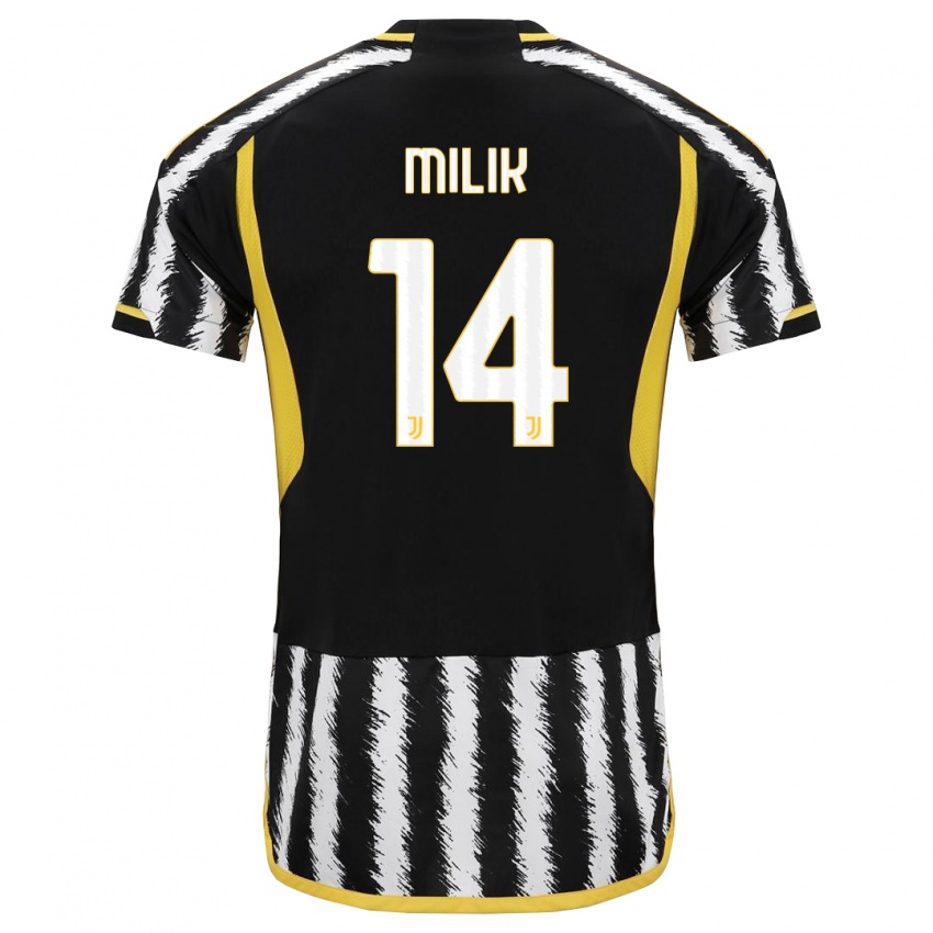 Dames Arkadiusz Milik #14 Zwart Wit Thuisshirt Thuistenue 2023/24 T-Shirt