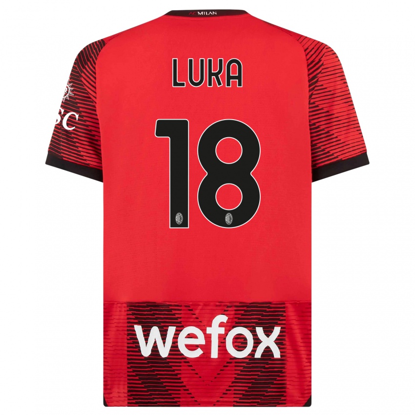 Dames Luka Romero #18 Rood Zwart Thuisshirt Thuistenue 2023/24 T-Shirt