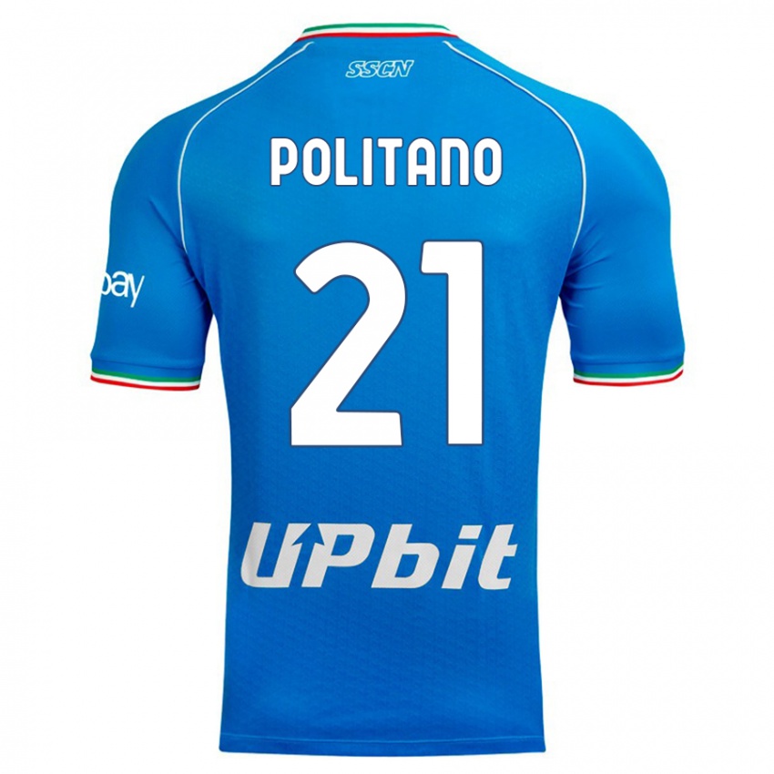 Dames Matteo Politano #21 Hemelsblauw Thuisshirt Thuistenue 2023/24 T-Shirt