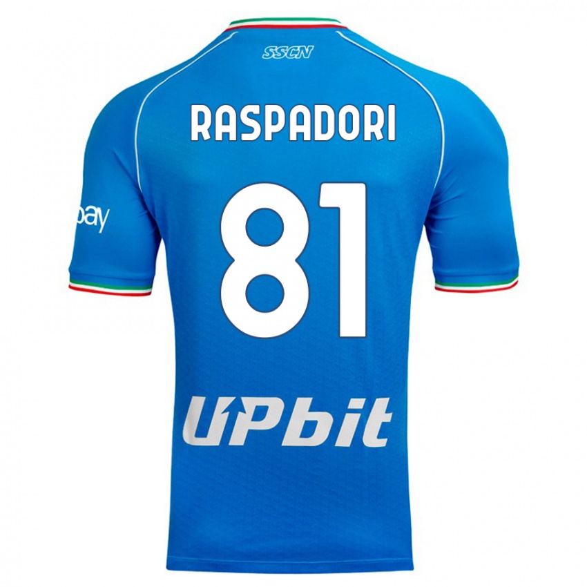 Dames Giacomo Raspadori #81 Hemelsblauw Thuisshirt Thuistenue 2023/24 T-Shirt