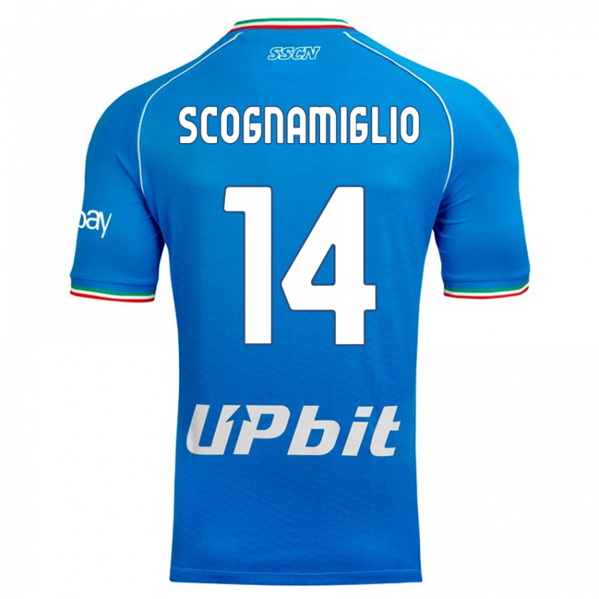 Dames Fabio Scognamiglio #14 Hemelsblauw Thuisshirt Thuistenue 2023/24 T-Shirt