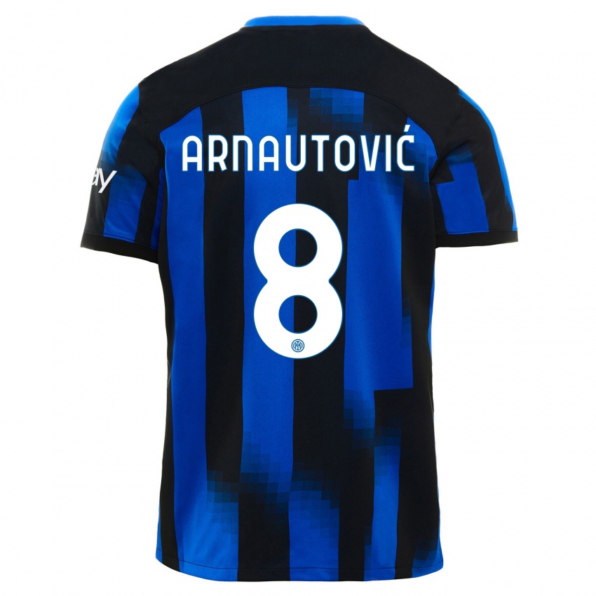 Dames Marko Arnautovic #8 Zwart Blauw Thuisshirt Thuistenue 2023/24 T-Shirt