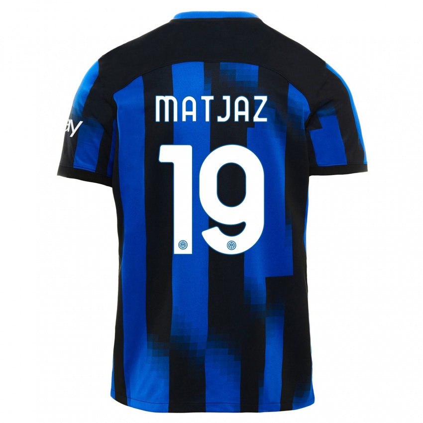 Dames Samo Matjaz #19 Zwart Blauw Thuisshirt Thuistenue 2023/24 T-Shirt