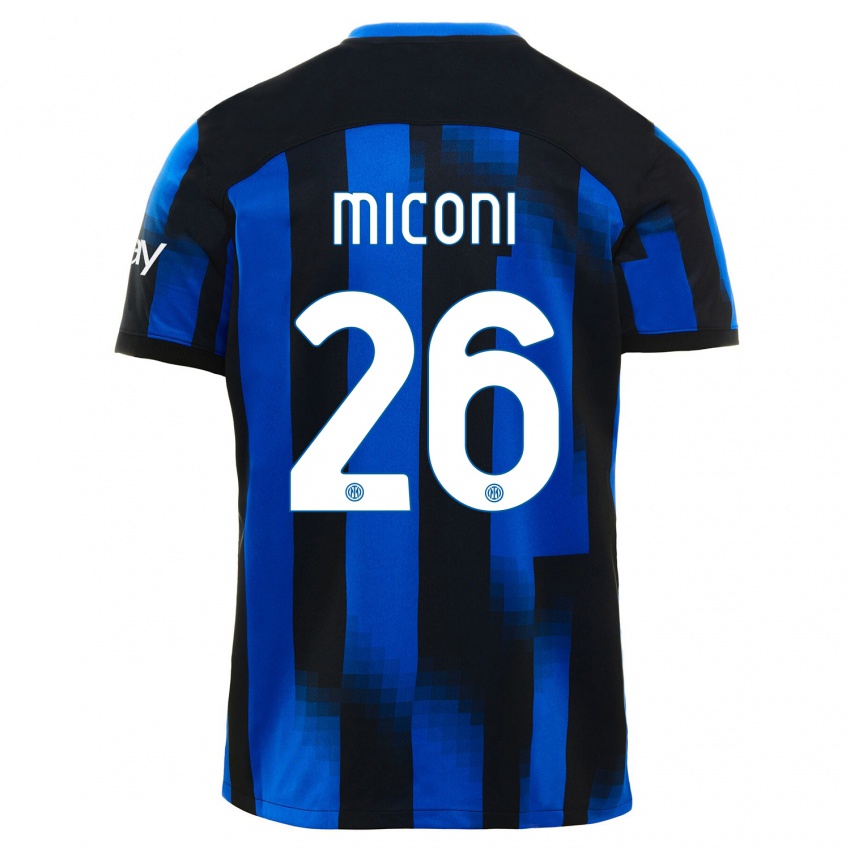 Dames Riccardo Miconi #26 Zwart Blauw Thuisshirt Thuistenue 2023/24 T-Shirt