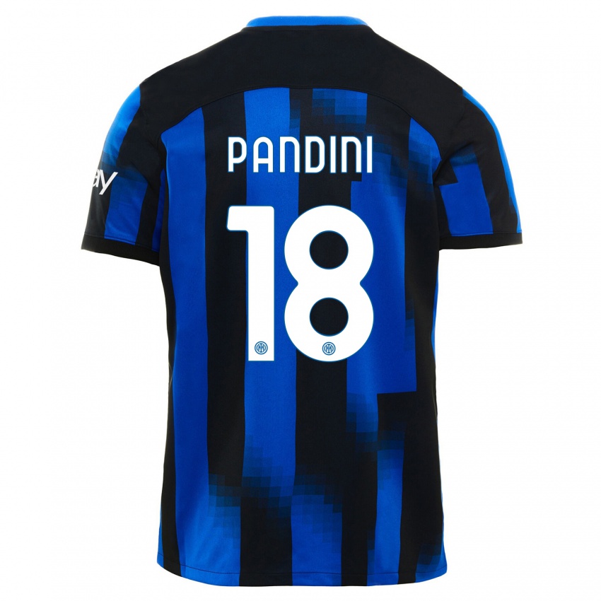 Dames Marta Pandini #18 Zwart Blauw Thuisshirt Thuistenue 2023/24 T-Shirt