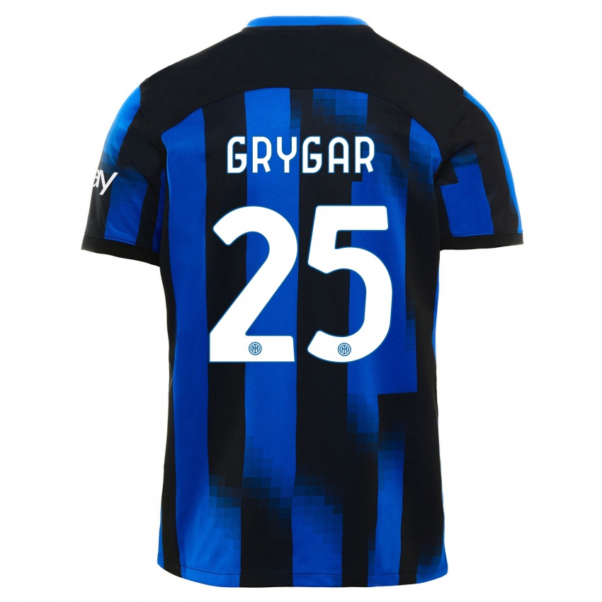 Dames Samuel Grygar #25 Zwart Blauw Thuisshirt Thuistenue 2023/24 T-Shirt