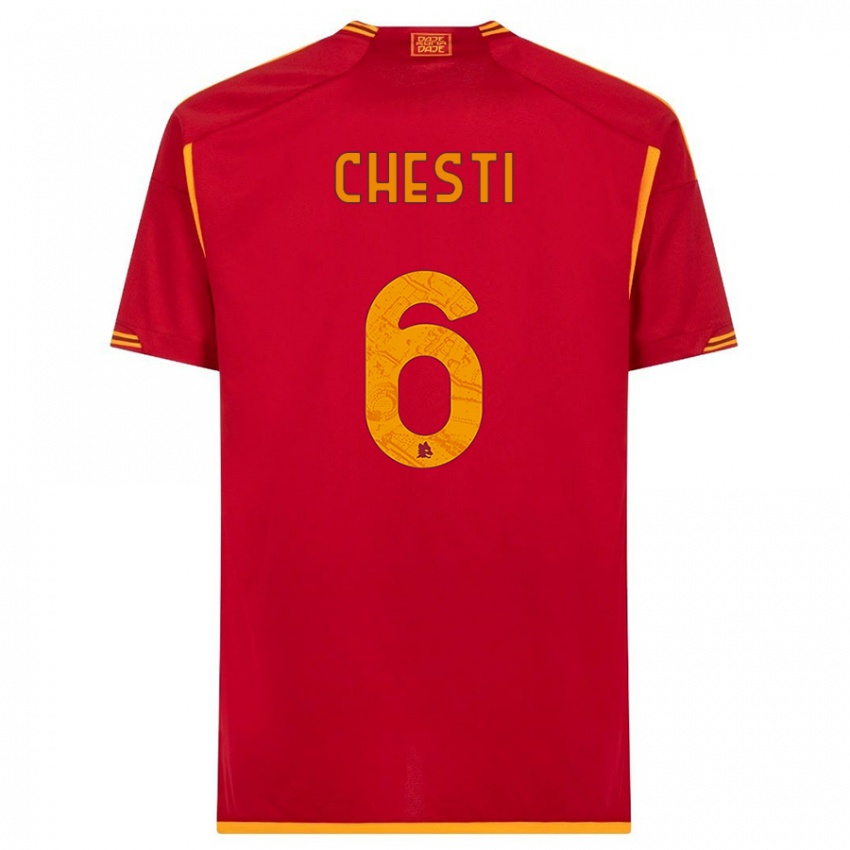 Dames Francesco Chesti #6 Rood Thuisshirt Thuistenue 2023/24 T-Shirt
