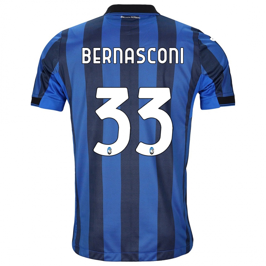 Dames Lorenzo Bernasconi #33 Zwart Blauw Thuisshirt Thuistenue 2023/24 T-Shirt